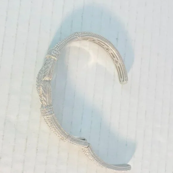 Vintage Judith Ripka Sterling Silver Cuff–Braided CZ Rope Design | 925 Thailand - Picture 8 of 14